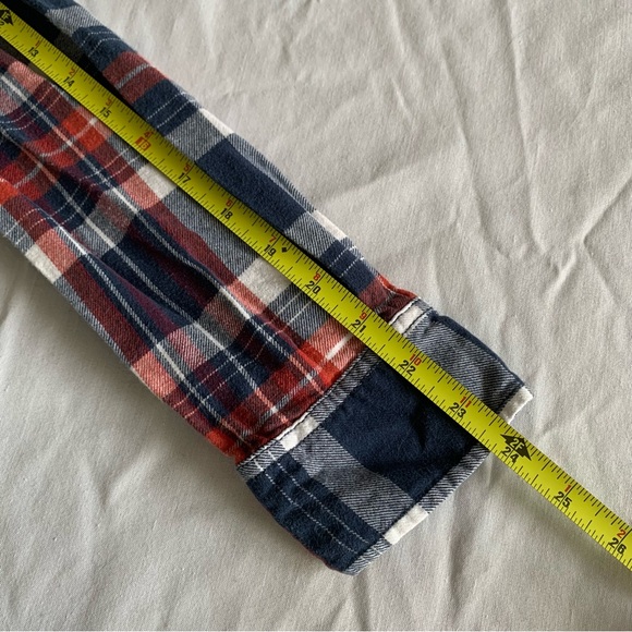 J. Peterman Flannel Shirt Mens Sz XL Red Blue Plaid Tartan Long Sleeve Button Up - Picture 12 of 12